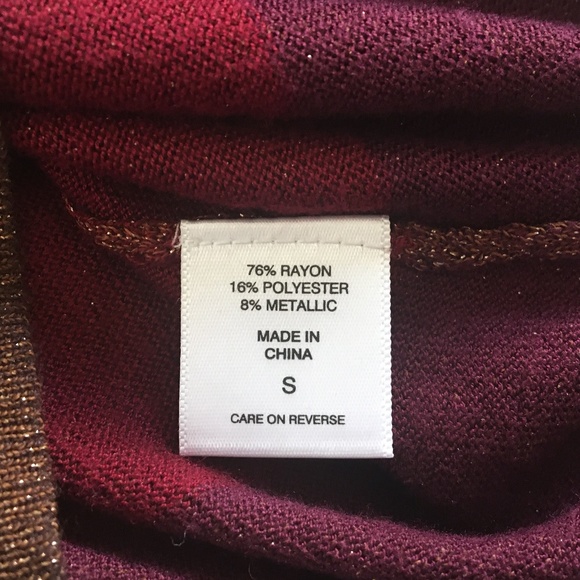 New York & Company Metallic Multi Color Cardigan Color Block Long Sleeve Stretch - Picture 7 of 8